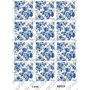 Umělecký papír Rýžový a soft papír na decoupage - Velikonoce modré - KB4768 Materiál: Soft, Rozměr: A4