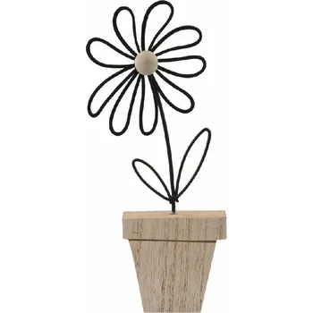 Bytová dekorace Květina z kovu 8,5 x 18 x 2 cm na postavení