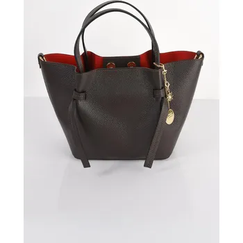 LUXUSNÍ HNĚDÁ MINI TOTE BAG KABELKA KOŽENÁ PECA del SOL