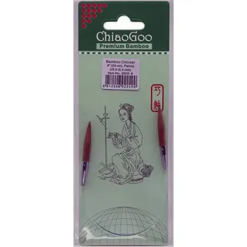 ChiaoGoo Otočné 360° Kruhové Bambusové jehlice 23 cm 5,5mm (ChiaoGoo Bamboo Circulars Patina 9" (23 cm) 5,5mm)