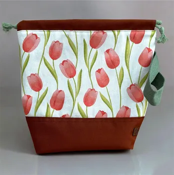 Organizér galanterie Annie's Knit Projektová taška Klubkovka – rezavé tulipány