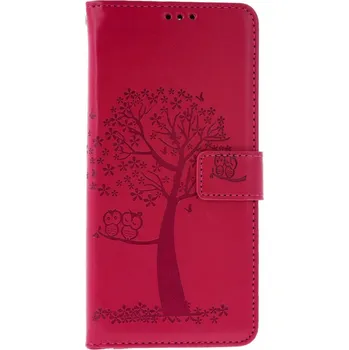 Pouzdro na mobilní telefon Pouzdro Xiaomi Redmi 15C knížkové Tmavě růžový strom sovičky (kryt neboli obal na Xiaomi Redmi 15C)