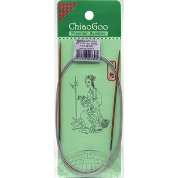 Jehlice ChiaoGoo Fixní Kruhové Bambusové jehlice 100 cm 2mm (ChiaoGoo Bamboo Circulars Patina 40" (100 cm) 2mm)