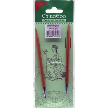 Nástroj na niť a příze ChiaoGoo Otočné 360° Kruhové Bambusové jehlice 80 cm 6mm (ChiaoGoo Bamboo Circulars Patina 32" (80 cm) 6mm)