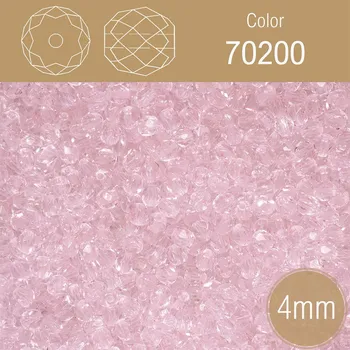 Korálek Korálky BROUŠENÉ 4mm. Barva 70200.Průhledná růžová. Balení 120Ks.