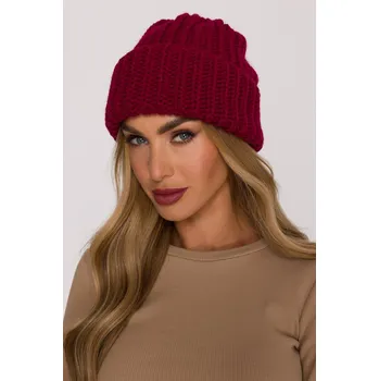 Čepice Pletená ohrnutá čepice beanie MOE M895 burgundy EU velikost: Univerzální