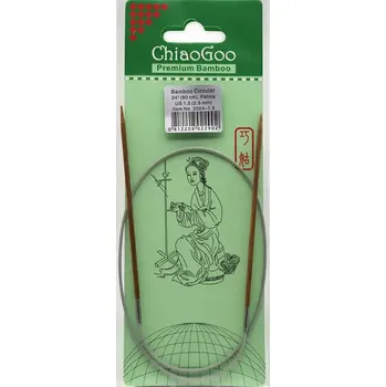 Nástroj na niť a příze ChiaoGoo Fixní Kruhové Bambusové jehlice 60 cm 2,5mm (ChiaoGoo Bamboo Circulars Patina 24" (60 cm) 2,5mm)