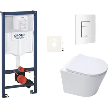Klozet Grohe Závěsný wc set do lehkých stěn / předstěnová montáž SAT Infinitio SIKOGRSIN10SCSH0