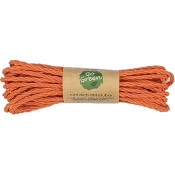 Stuha Dekorační provázek Go Green Cotton Cord – Warm Orange oranžový 3mm x 3m (6,-Kč/m) (Dekorační provázek kroucený, materiál bavlna, barva oranžová, pevný, matný)