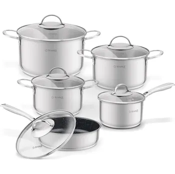 Sada nádobí Sada 4 nerezových hrnců s pokličkami a pánví STARKE PRO VARESE Rychlá expedice, doprava zdarma od 999,-