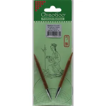 Nástroj na niť a příze ChiaoGoo Otočné 360° Kruhové Bambusové jehlice 40 cm 6mm (ChiaoGoo Bamboo Circulars Patina 16" (40 cm) 6mm)