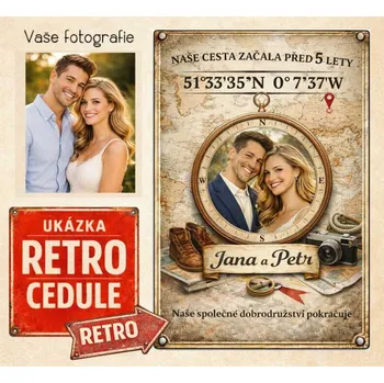 Plechová cedule Retro cedule - Výročí svatby 8 - Plast / A5 ( 20x15cm)