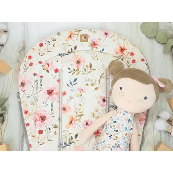 2. jakost | Podložka do kočárku kratší (Floral, růžový fleece)