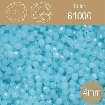 Korálek Korálky BROUŠENÉ 4mm. Barva 61000. Průhledná modrá. Balení 120Ks.