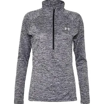 Dámská mikina Dámské tričko Under Armour New Tech 1/2 Zip - Twist - Dámské sportovní triko New Tech Twist s dlouhým rukávem a polovičním zipem od značky Under Armour, v šedém provedení. - 3468576
