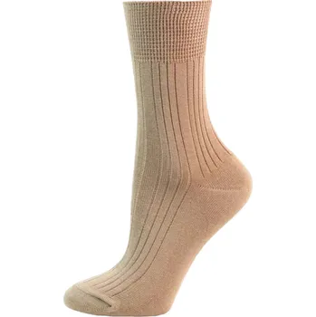 Pánské ponožky 100% bavlněné ponožky béžové - žebro, Barva: Béžová, Velikost: 43 - 45 (9 - 10)
