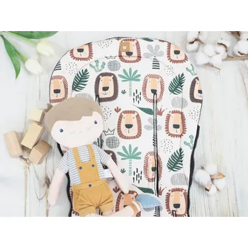 2. jakost | Podložka do kočárku prodloužená (Lion, černý fleece)