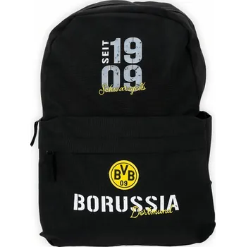 Městský batoh BORUSSIA DORTMUND Batoh Borussia Dortmund, černý, 3 vnější kapsy