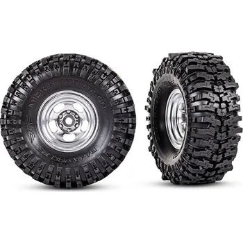 Traxxas kolo 1.0", disk polomatný chrom, pneu Mickey Thompson® Baja Pro™ Xs (2) - TRA9872