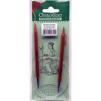 Nástroj na niť a příze ChiaoGoo Otočné 360° Kruhové Bambusové jehlice 80 cm 6,5mm (ChiaoGoo Bamboo Circulars Patina 32" (80 cm) 6,5mm)