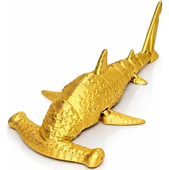 Flexi 3D žralok Kladivoun z 3D tiskárny | Svíčkománie3D | Barva: Zlatá leská