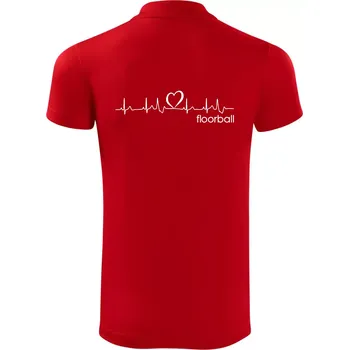 Pánská košile Moje srdce bije pro floorball - Polokošile Victory sportovní (dresovina) - XL ( Červená )