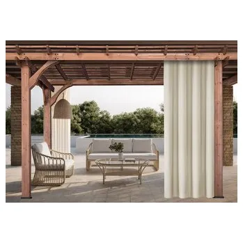 Pergola Venkovní zahradní závěs s tunýlkem JAMAICA smetanová 155x220 cm, (cena za 1 kus) MyBestHome