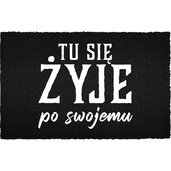 Rohožka KOKOSOVÁ VSTUPNÍ ROHOŽKA ČERNÁ 40X60CM KE DVEŘÍM - ZÁBAVNÁ S VLASTNÍM MOTIVEM