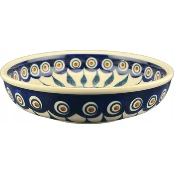 Miska nízká na těstoviny, miska, polomísa 350 ml Listek 0054 Bolesławiec