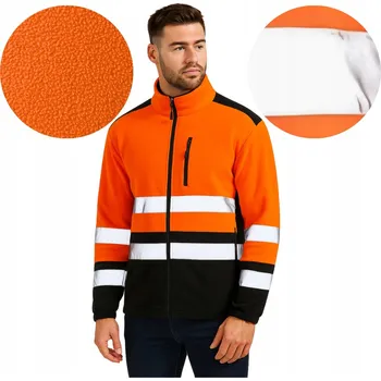 Pánská mikina PRACOVNÍ FLEECE POLAR pánský reflexní Mikina Fleecová pánská výstražná Zateplená
