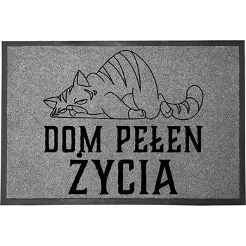 Rohožka VSTUPNÍ ROHOŽKA ŠEDÁ 40X60 KE DVEŘÍM VTIPNÁ HUMOR DOMOV PLNÝ ŽIVOTA
