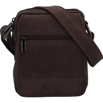 Pánská kožená crossbody taška tmavě hnědá - Bellugio Narell hnědá