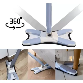 mop Plochý samovyždímací mop Twist Motýlek s otočnou hlavicí a náhradním návlekem