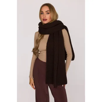 Čepice Pletená dlouhá šála MOE M896 hnědá EU velikost: Univerzální