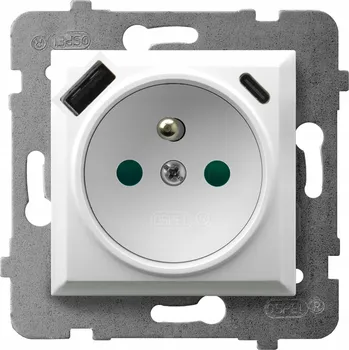 Elektrická zásuvka Bílá USB Elektrická Zásuvka Ospel