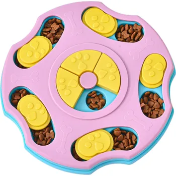 Miska pro psa Interaktivní dávkovač granulí pro psy Hračka na pomalé krmení Stimulující tréninková pomůcka pro každodenní krmení růžová