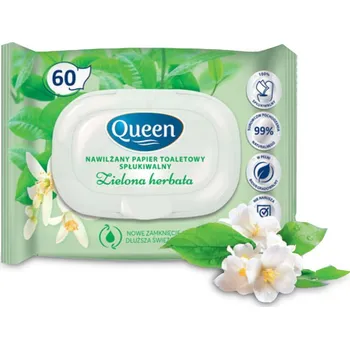 Toaletní papír Hydratační toaletní papier Queen s vůní zelený čaj 60 ks