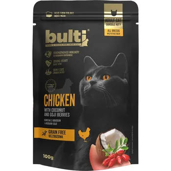 Krmivo pro kočku BULTI 100g kapsička pro kočky kuřecí s kokosem a goji bobulemi