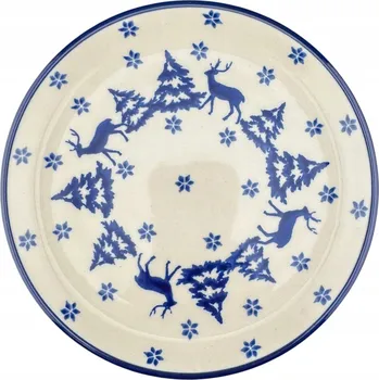 Talíř Dezertní talíř 15,5 cm Zima, dekor 1931X, keramika Bolesławiec