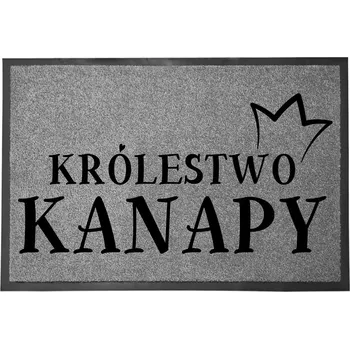 Rohožka Vstupní rohožka šedá 40x60 ke dveřím - vtipná, s humorným nápisem - Království pohovky