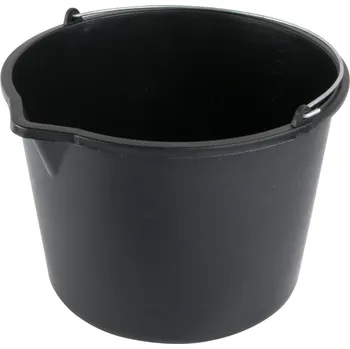 Zednická nádoba STREND PRO Vědro ReCycled® 12 lit, stavební, plast, s výlevkou, černé