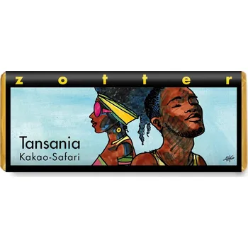Čokoláda Zotter Bio plněná hořká čokoláda Tanzanské kakaové safari, 70 g