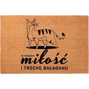 Rohožka KOKOSOVÁ VSTUPNÍ ROHOŽKA 40X60 KE DVEŘÍM - VTIPNÁ, S HUMOREM A MOTIVEM LÁSKY