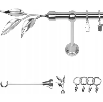 GARNÝŽ JEDNOŘADÁ 240 CM 19 MM EFEKT OCELI BAVARO TICHÁ KOLEČKA SE ŽABKAMI