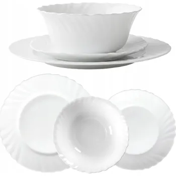 Talíř JÍDELNÍ SERVIS SADA TALÍŘŮ 3 ks TALÍŘE KOMPLET JÍDELNÍ SOUPRAVA BÍLÁ