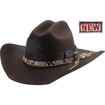Klobouk Westernový klobouk TEXAS HOLD 'EM – prémiová vlna, hadí vzor Velikost: 55 cm (S)