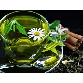 Diamantové malování Diamond painting/HOMFUN - Šálek zeleného čaje a skořice