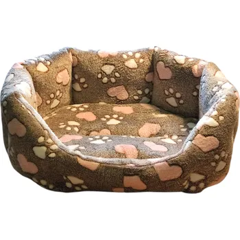 Pelíšek pro psa Pelech pro domácí mazlíčky - tlapky a srdíčka, fleece - 45 x 30 cm