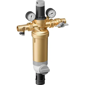 Filtrace vody HONEYWELL Domovní filtrační stanice s redukčním ventilem, voda do 80°C, výstupní tlak 1,5 - 6 bar, PN25, filtrační vložka 100 µm, DN25, připojení šroubením 1" - bezolovnaté provedení