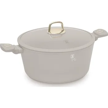 Hrnec BerlingerHaus Kastrol s titanovým povrchem a poklicí Sahara 30 cm, krémová